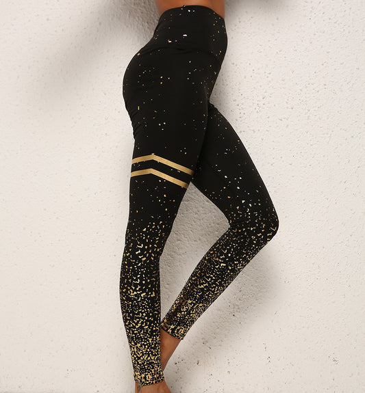 Gold Print Push-Up Leggings